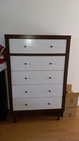 5 drawer wooden dresser