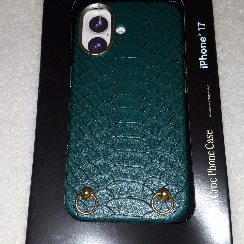 Green croc phone case iPhone 17