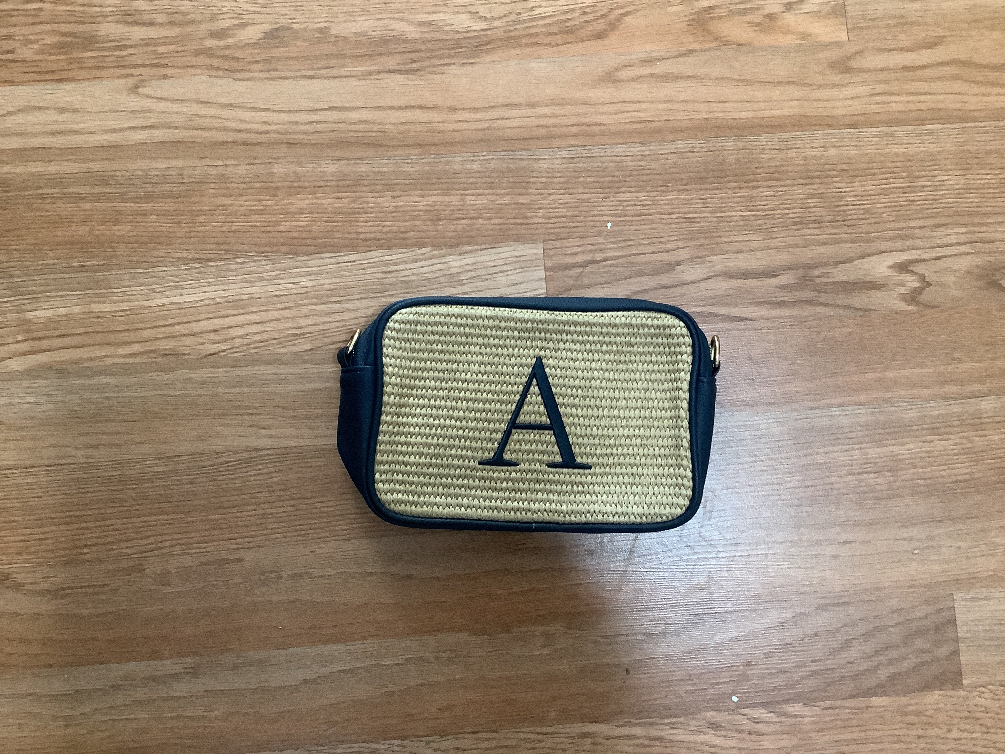 “A” makeup bag