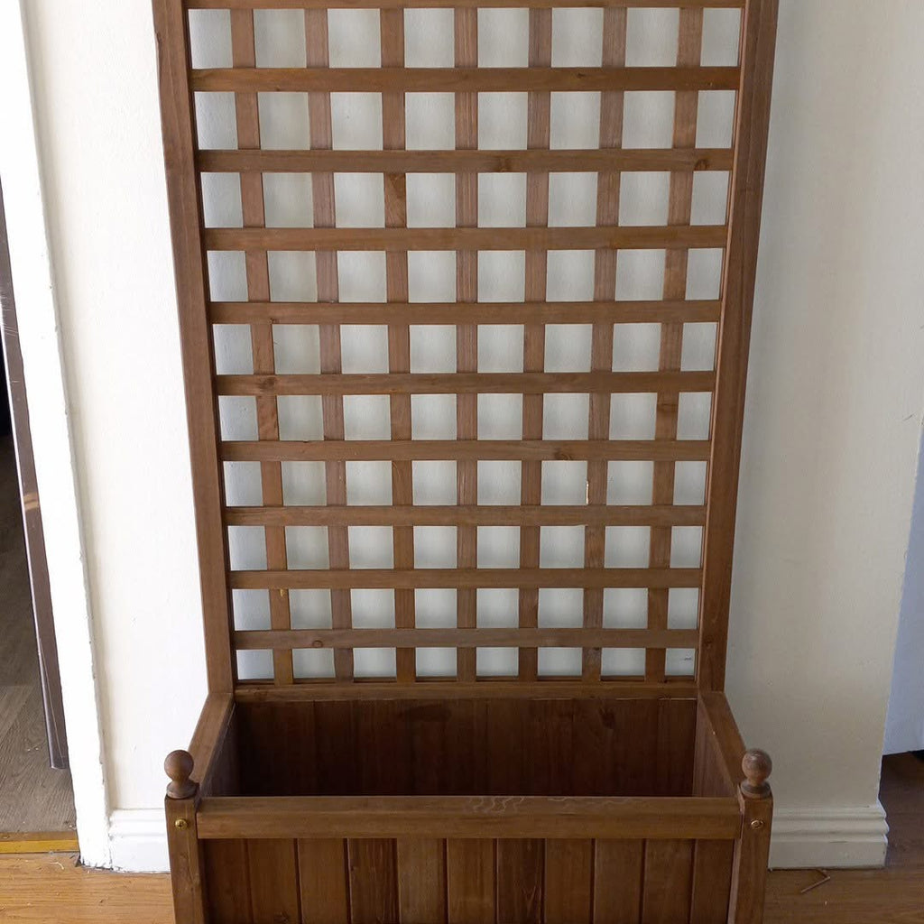 Wood planter free standing plant raised bed for garden or yard