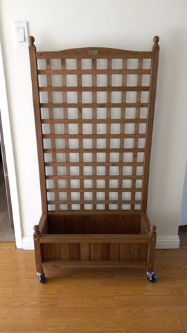 Wood planter free standing plant raised bed for garden or yard