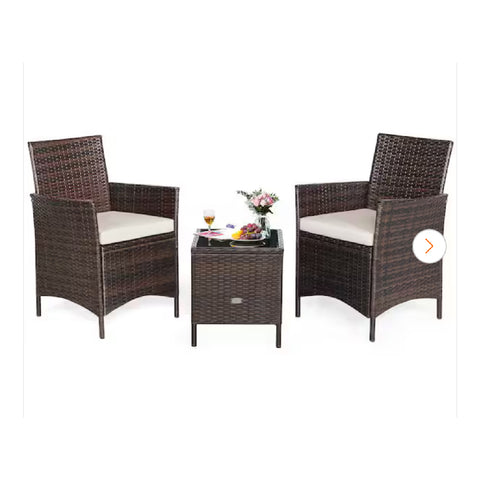 3-Piece Plastic Wicker